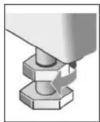 Close-up of a mechanical assembly with a bolt and hexagonal base (no visible text or symbols)