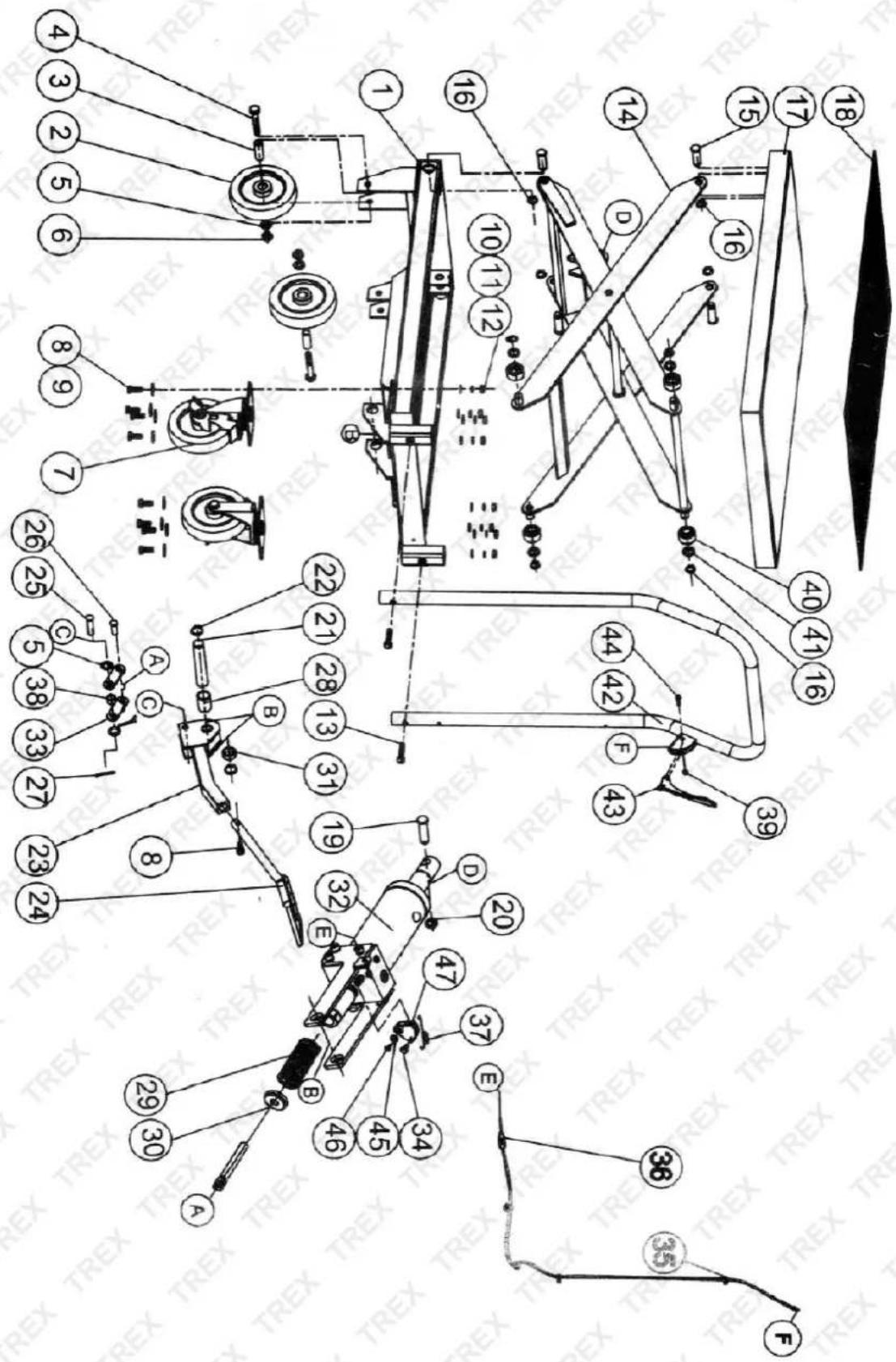 Technical diagram of a mechanical assembly with numbered components and labeled parts, likely for engineering or manufacturing documentation.