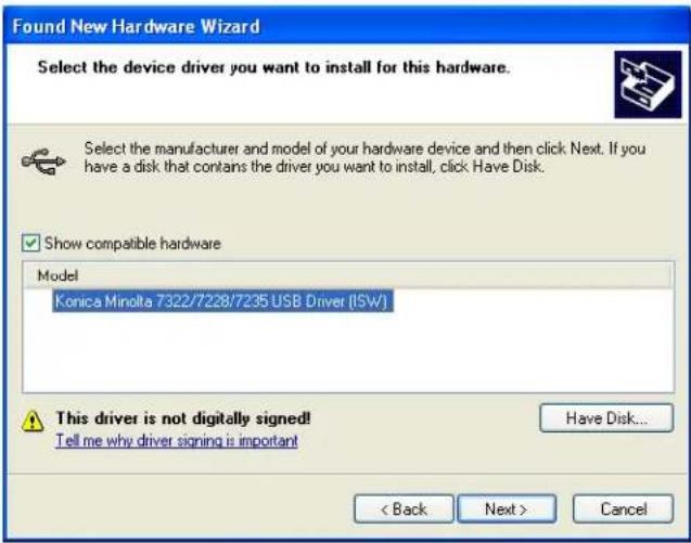 KONICA MINOLTA 7145 - USB driver installation procedure (Windows 2000/XP) - 2
