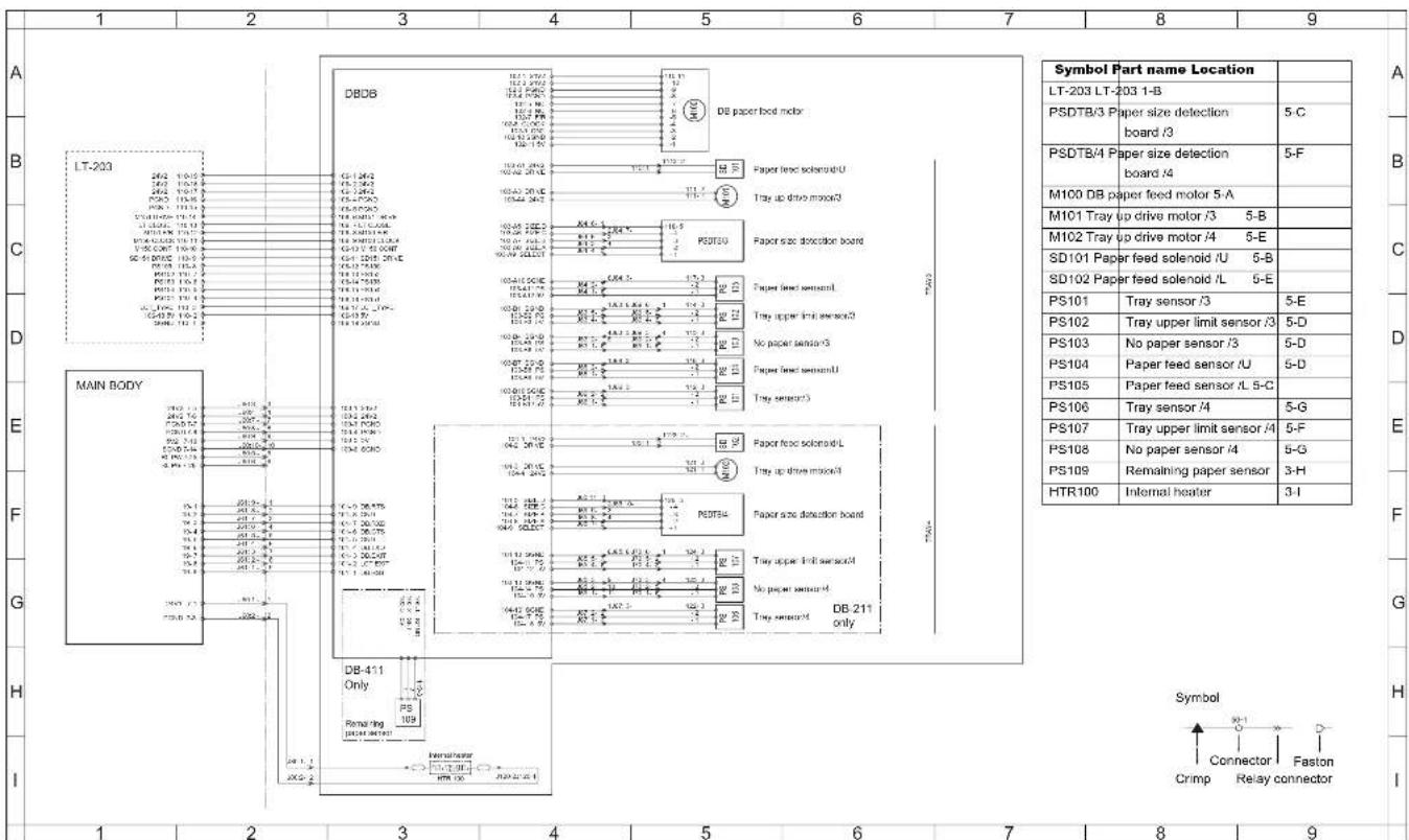 KONICA MINOLTA 7145 - DB-211/411 Overall Wiring Diagram - 1