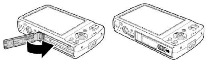 Two line drawings of a desktop computer case with an open lid and scroll, showing internal components (no text or symbols)
