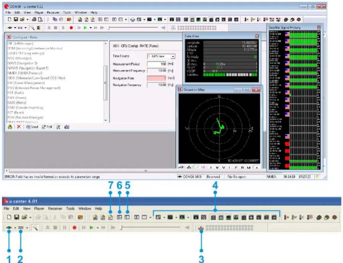 Navilock u-blox 8 NL-8044P - Functional test and GNSS system selection with u-center 8.xx in MS Windows - 1
