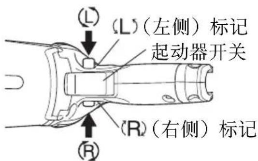 (L)(左侧)标记 起动器开关 (R)(右侧)标记