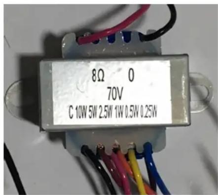 8Ω 0 70V C 10W 5W 2.5W 1W 0.5W 0.25W