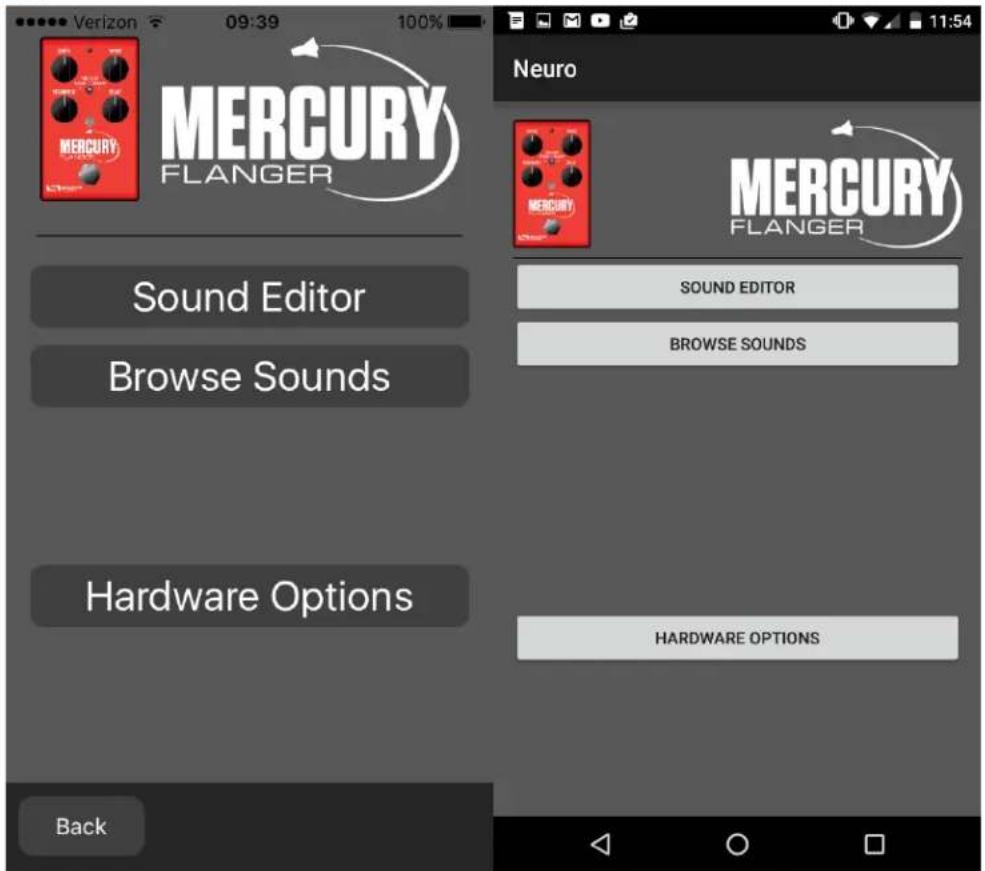MERCURY FLANGER Sound Editor Browse Sounds Hardware Options Back Neuro MERCURY FLANGER SOUND EDITOR BROWSE SOUNDS HARDWARE OPTIONS