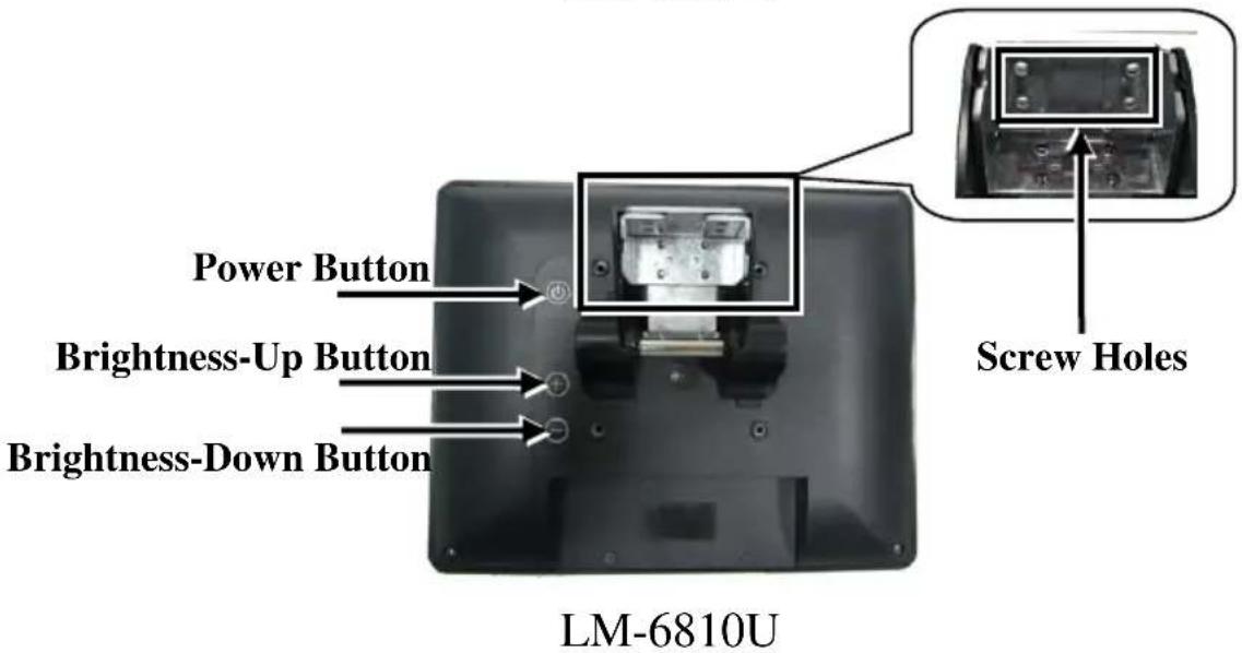 Power Button Brightness-Up Button Brightness-Down Button Screw Holes LM-6810U