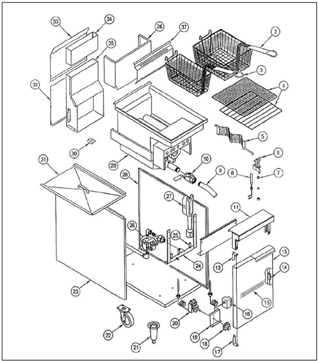 Bakers Pride BPF-4050 - EXPLODED VIEW - 1