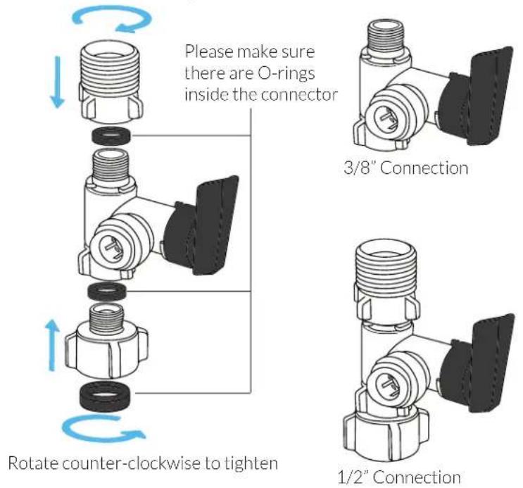 Aquasure AS-PR100P - Converting 3/8" connection to 1/2" (See Diagram B) - 1