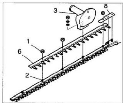 Technical diagram of a mechanical assembly with numbered components, likely a conveyor or transmission system.