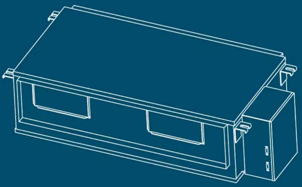 Line drawing of a rectangular electronic device with two slots and a side panel, no text or symbols present
