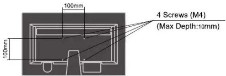 100mm 100mm 4 Screws (M4) (Max Depth:10mm)
