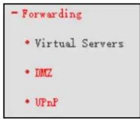 - Forwarding • Virtual Servers • IMZ • UPnP