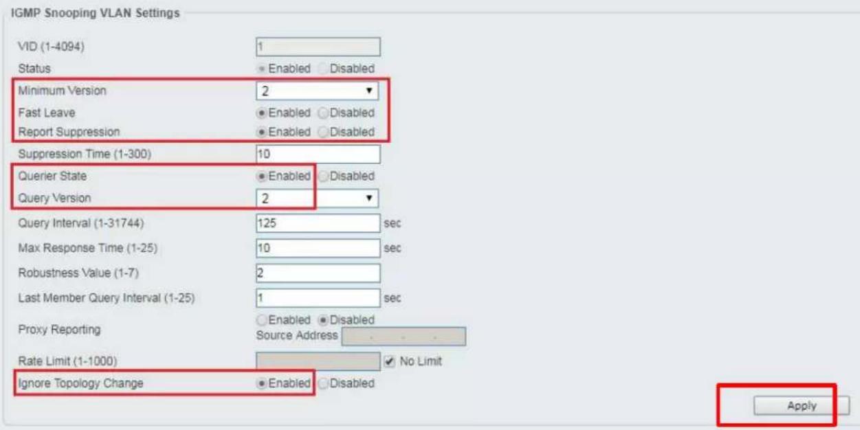 Key Digital KD-IP922DEC-II - IGMP Snooping VLAN Settings - 1