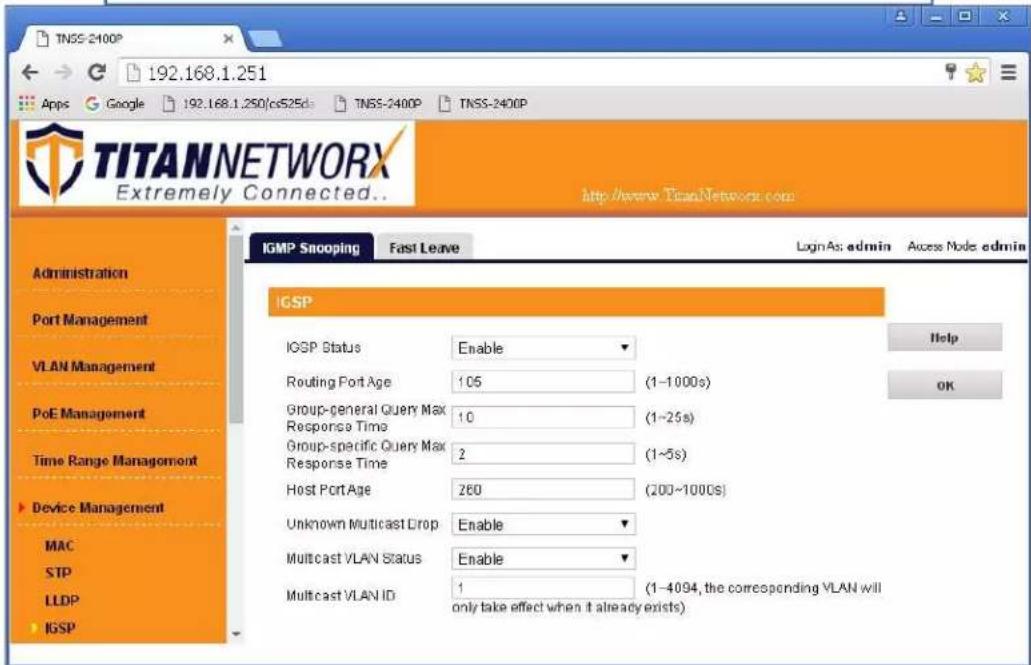 Key Digital KD-IP922DEC-II - Set Fast Leave to Enable, click Select All. Click OK, and OK again. - 5