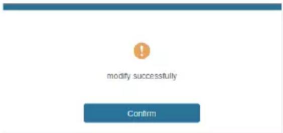 modify successfully Confirm