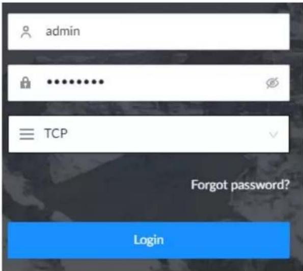 admin .......... TCP Forgot password? Login