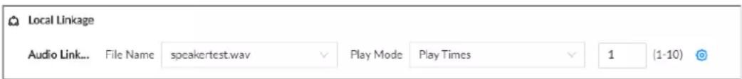 Local Linkage Audio Link... File Name speakertest.wav Play Mode Play Times 1 (1-10)