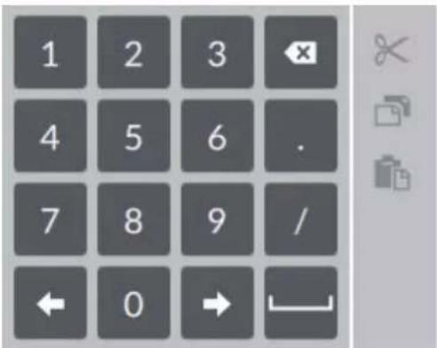 1 2 3 4 5 6 . 7 8 9 / ← 0 → ↙
