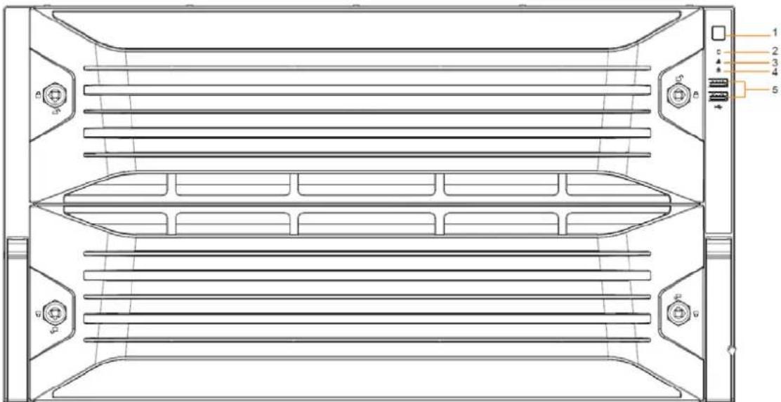 Technical diagram of a server rack with labeled components and connection points