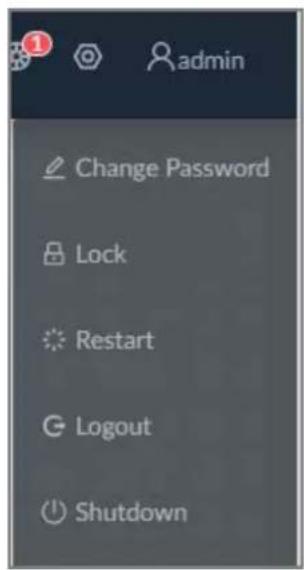 admin Change Password Lock Restart Logout Shutdown
