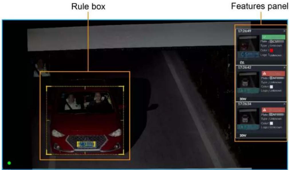 Rule box Features panel 17:26:49 Plate 1 CS Type 1 Unknown Color 1 Logo 1 Unknown 01 17:26:42 Plate 1 AFS Type 1 Unknown Color 1 Logo 1 Unknown 30W 17:26:34 Plate 1 AFS Type 1 Unknown Color 1 Logo 1 Unknown 30W