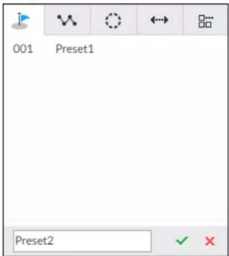 001 Preset1 Preset2 ✓ ✗