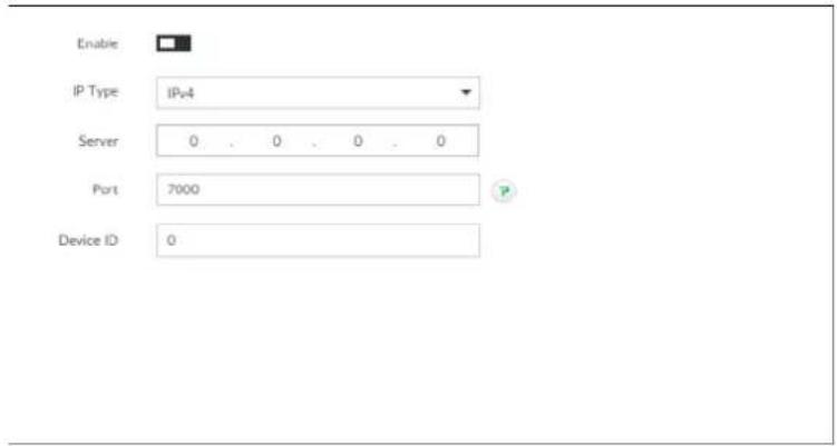 Enable IP Type IPv4 Server 0 . 0 . 0 . 0 Port 7000 Device ID 0