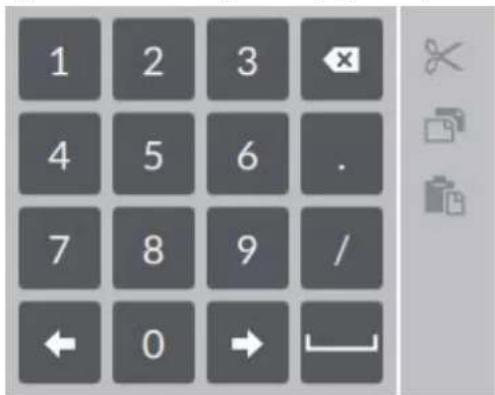 1 2 3 4 5 6 . 7 8 9 / ← 0 → ↙