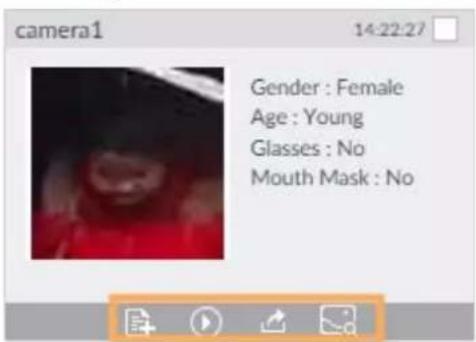 camera1 14:22:27 Gender : Female Age : Young Glasses : No Mouth Mask : No