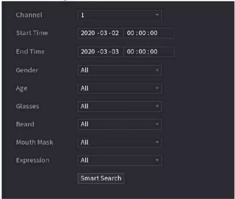 Channel 1 Start Time 2020 -03 -02 00 :00 :00 End Time 2020 -03 -03 00 :00 :00 Gender All Age All Glasses All Beard All Mouth Mask All Expression All Smart Search