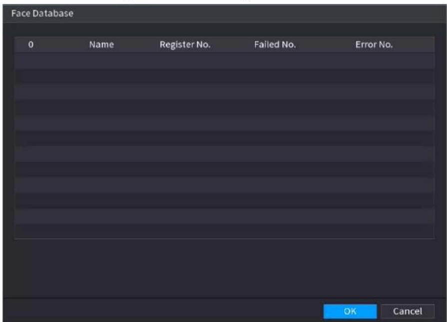 Face Database 0 Name Register No. Failed No. Error No. OK Cancel