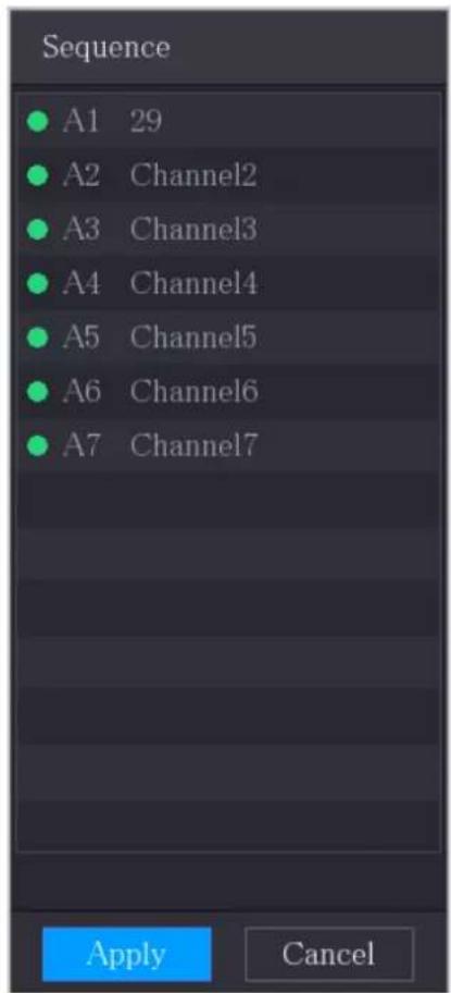 Sequence A1 29 A2 Channel2 A3 Channel3 A4 Channel4 A5 Channel5 A6 Channel6 A7 Channel7 Apply Cancel