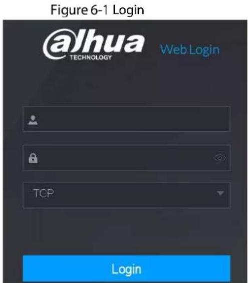 Figure 6-1 Login @Jhua TECHNOLOGY Web Login TCP Login
