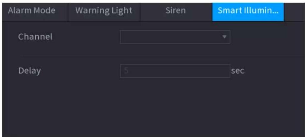 Alarm Mode Warning Light Siren Smart Illumin... Channel Delay 5 sec.