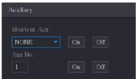 Auxiliary Shortcut Aux NONE On Off Aux No. 1 On Off