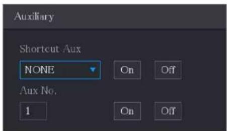 Auxiliary Shortcut Aux NONE On Off Aux No. 1 On Off