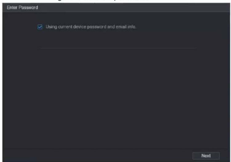 Enter Password ✓ Using current device password and email info. Next