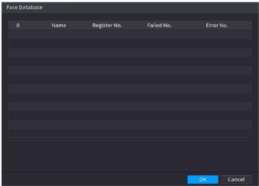 Face Database 0 Name Register No. Failed No. Error No. OK Cancel