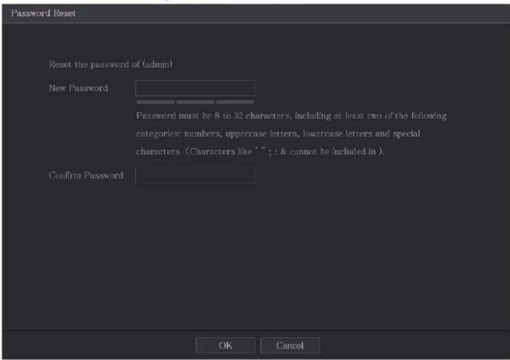 Password Reset Reset the password of (admin) New Password Password must be 8 to 32 characters, including at least two of the following categories: numbers, uppercase letters, lowercase letters and special characters (Characters like ' ' : : & cannot be included in). Confirm Password OK Cancel