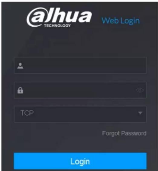 @lhua TECHNOLOGY Web Login TCP Forgot Password Login