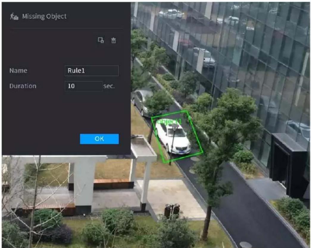 Missing Object Name Rule1 Duration 10 sec. OK object