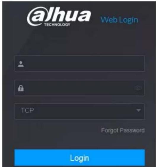 @lhua TECHNOLOGY Web Login TCP Forgot Password Login