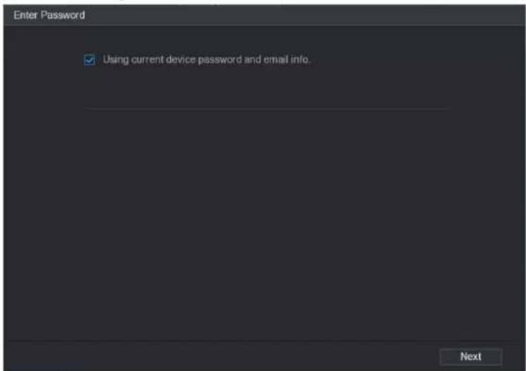 Enter Password ✓ Using current device password and email info. Next