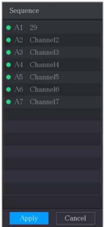 Sequence A1 29 A2 Channel2 A3 Channel3 A4 Channel4 A5 Channel5 A6 Channel6 A7 Channel7 Apply Cancel