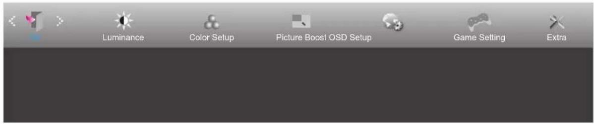 Luminance Color Setup Picture Boost OSD Setup Game Setting Extra