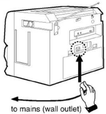 to mains (wall outlet)