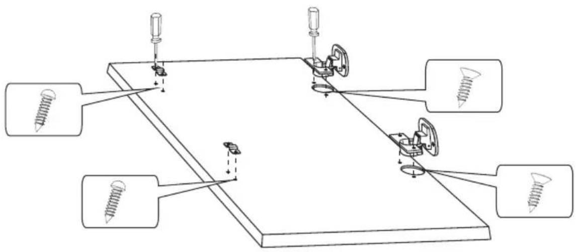 Technical diagram showing mechanical assembly with screws and spring components, likely for a robotic or optical setup.