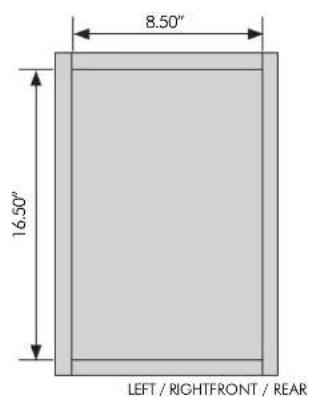8.50" 16.50" LEFT / RIGHTFRONT / REAR