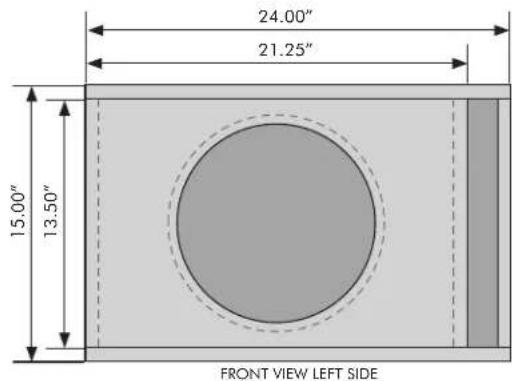 24.00" 21.25" 15.00" 13.50" FRONT VIEW LEFT SIDE