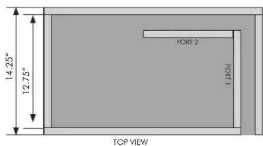 14.25" 12.75" PORT 2 L1804 TOP VIEW